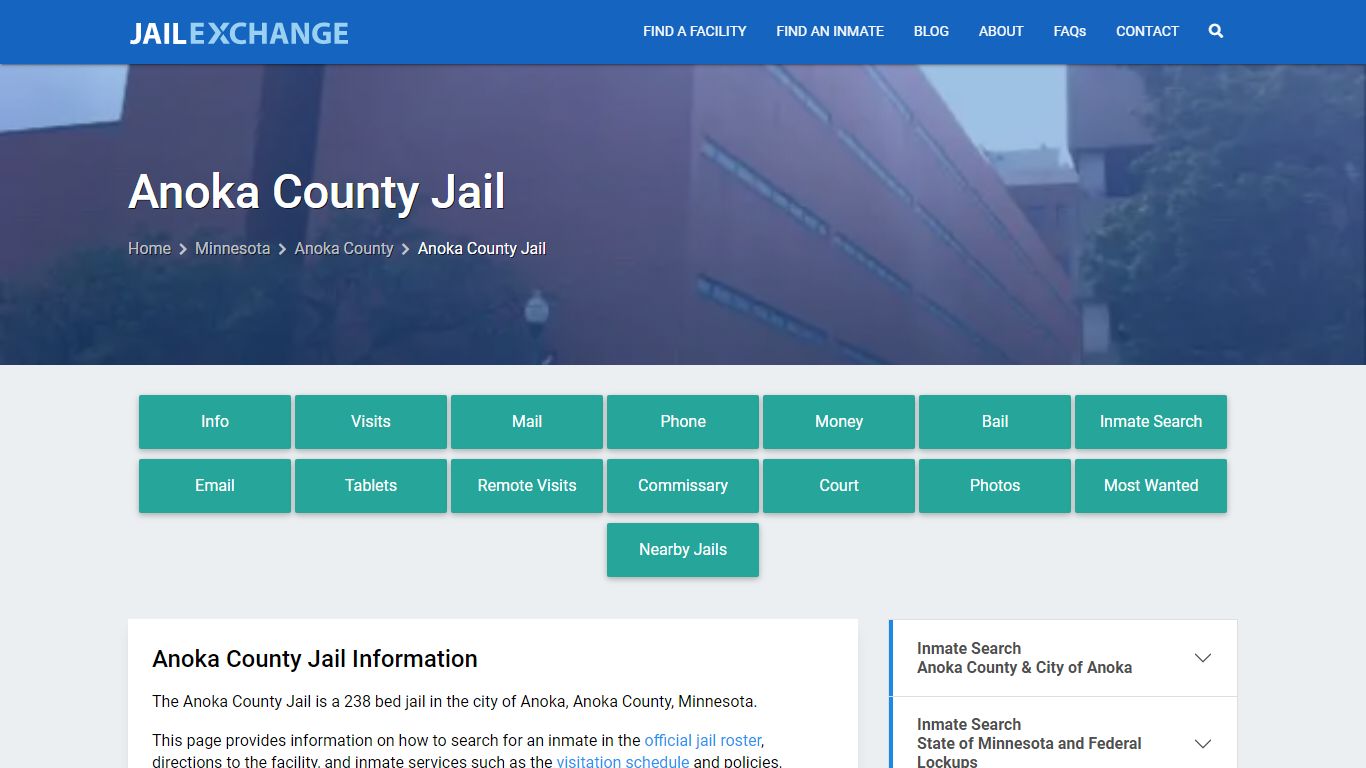 Anoka County Jail, MN Inmate Search, Information